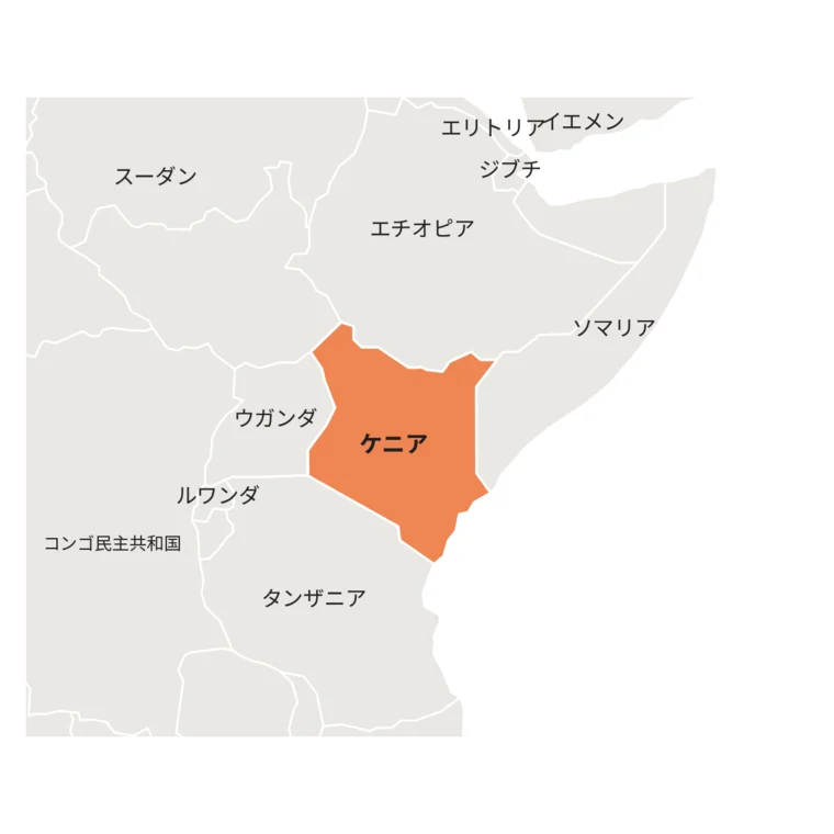 ケニアの位置とコーヒー産地マップ